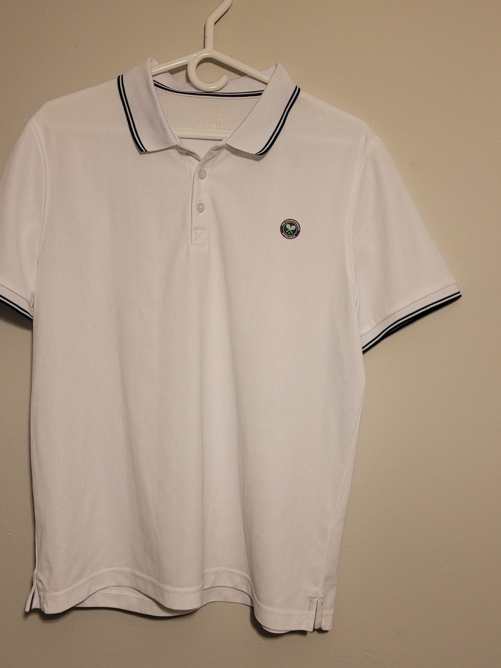 Wimbledon White Polo with Navy Trim